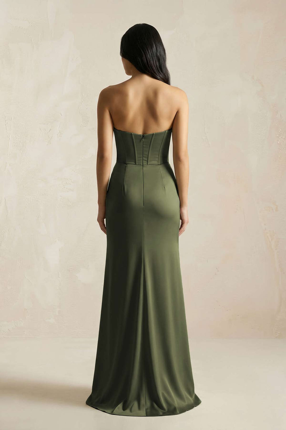 Sweetheart Corset Ruched Bridesmaid Dress in Willow Green - KissProm Bridesmaid Dresses