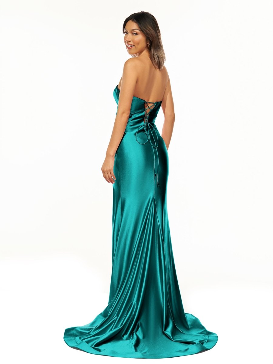 Abby | Sweetheart Fuchsia Pleated Mermaid Long Prom Dress