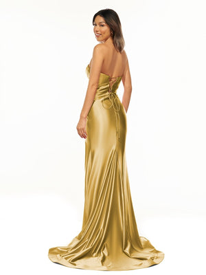 Abby | Sweetheart Fuchsia Pleated Mermaid Long Prom Dress