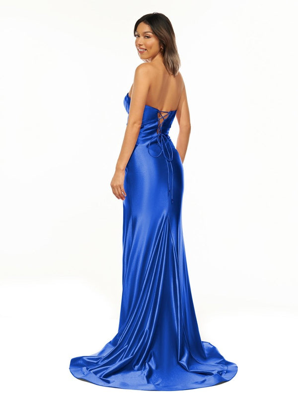 Sweetheart Fuchsia Pleated Mermaid Long Prom Dress - KISSPROM PROM DRESSES