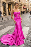 Sweetheart Satin Mermaid Long Prom Dress - KISSPROM PROM DRESSES