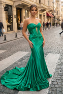 Sweetheart Satin Mermaid Long Prom Dress - KISSPROM PROM DRESSES