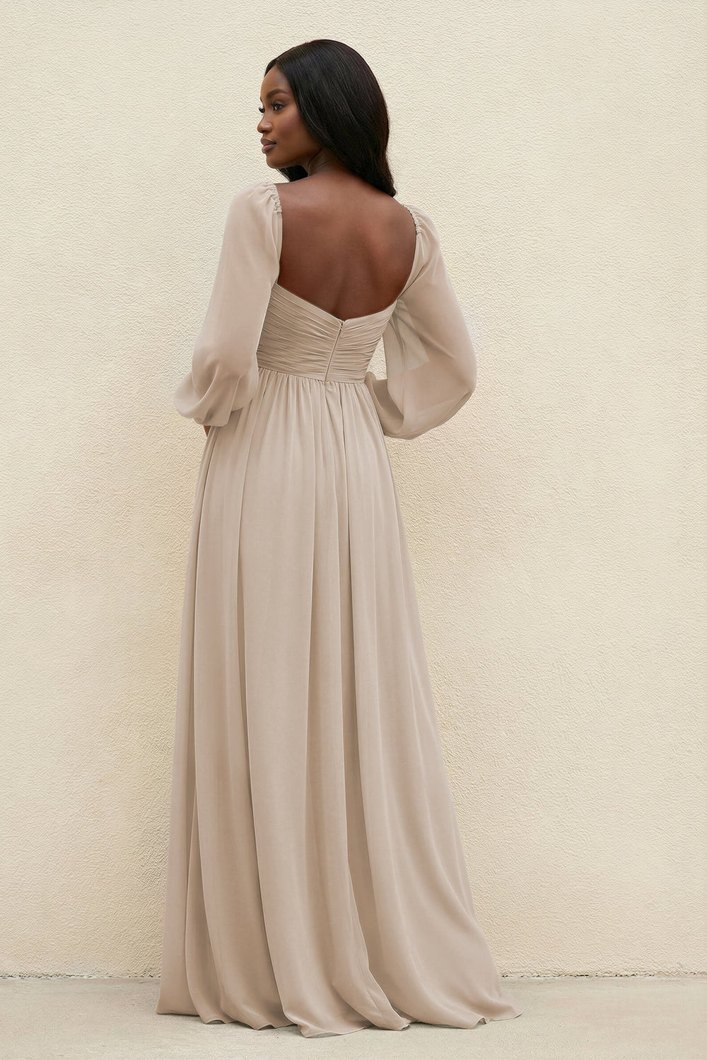 Sweetheart Long Sleeve A - Line Bridesmaid Dress in Frost - KissProm Bridesmaid Dresses