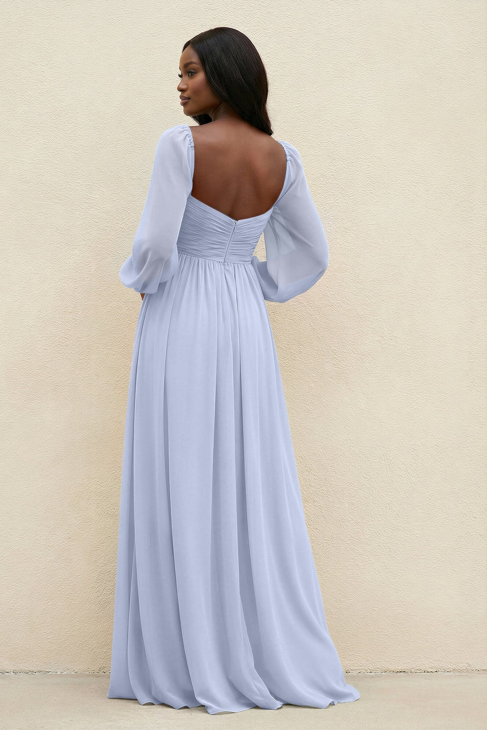 Sweetheart Long Sleeve A - Line Bridesmaid Dress in Ice - KissProm Bridesmaid Dresses