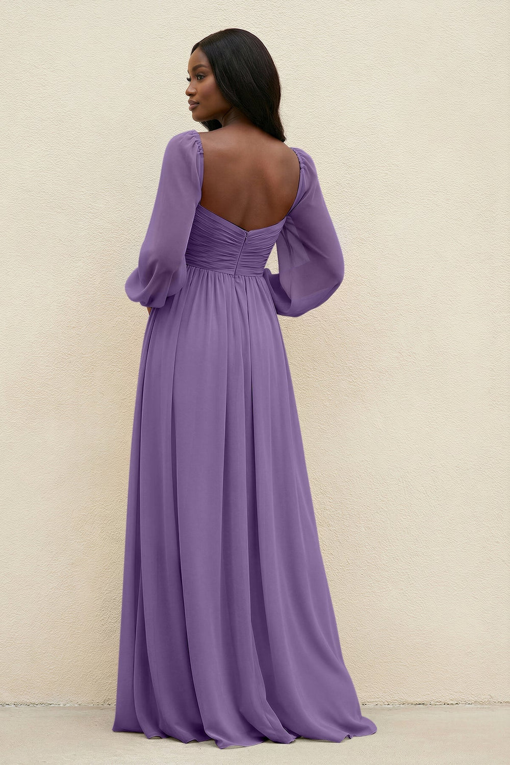 Sweetheart Long Sleeve A - Line Bridesmaid Dress in Tahiti - KissProm Bridesmaid Dresses