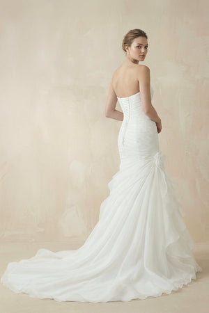 Sweetheart Mermaid Organza Wedding Dress With Ruching and Ruffles - Wedding Dresses by KissProm | Available at KissProm