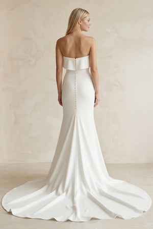 Simple Mermaid Sweetheart White Satin Wedding Dresses – Wedding Dresses by KissProm | Available at KissProm
