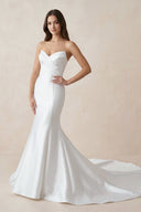 Mermaid Strapless Satin Wedding Dresses – Wedding Dresses by KissProm | Available at KissProm