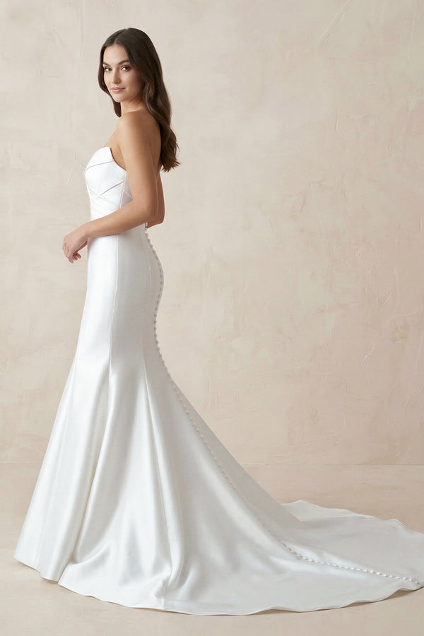Mermaid Strapless Satin Wedding Dresses – Wedding Dresses by KissProm | Available at KissProm