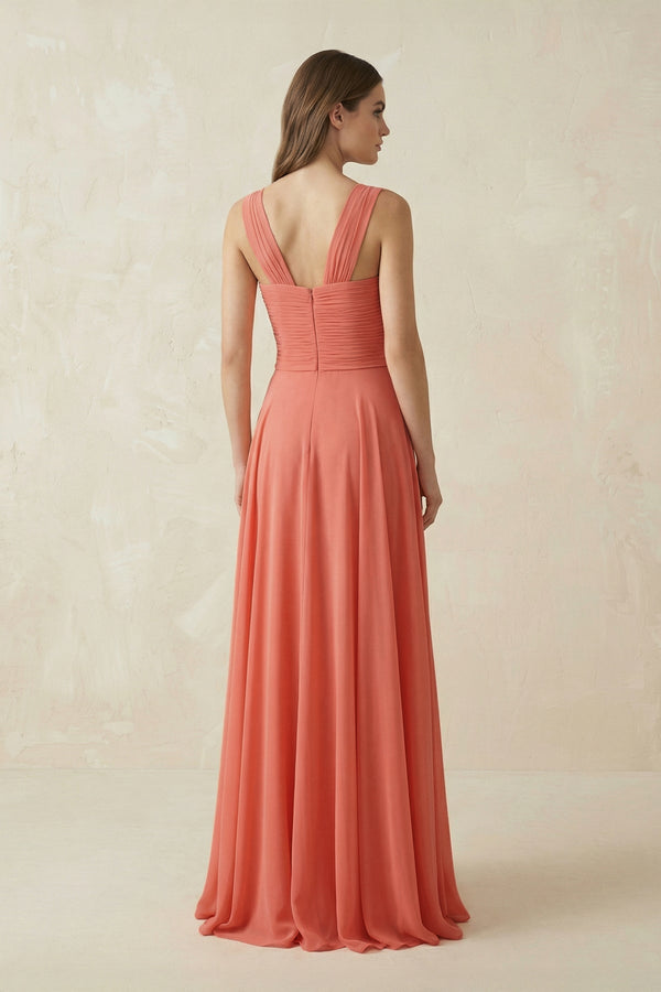 Sweetheart Pleated A-Line Chiffon Bridesmaid Dress in Wild Rose - KissProm Bridesmaid Dresses