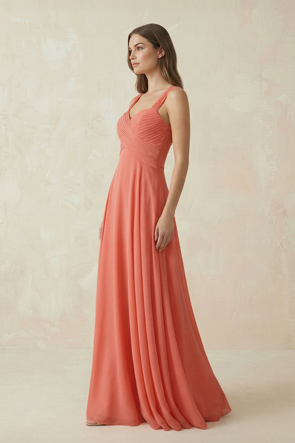 Sweetheart Pleated A-Line Chiffon Bridesmaid Dress in Wild Rose - KissProm Bridesmaid Dresses