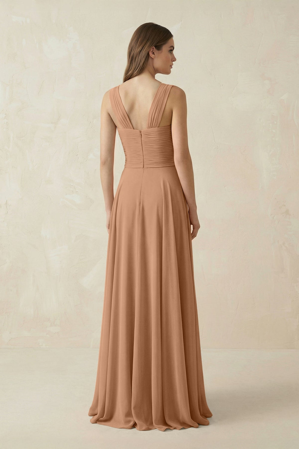 Sweetheart Pleated A - Line Chiffon Bridesmaid Dress in Bronzer - KissProm Bridesmaid Dresses