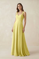Sweetheart Pleated A - Line Chiffon Bridesmaid Dress in Buttercup - KissProm Bridesmaid Dresses