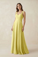 Sweetheart Pleated A - Line Chiffon Bridesmaid Dress in Buttercup - KissProm Bridesmaid Dresses