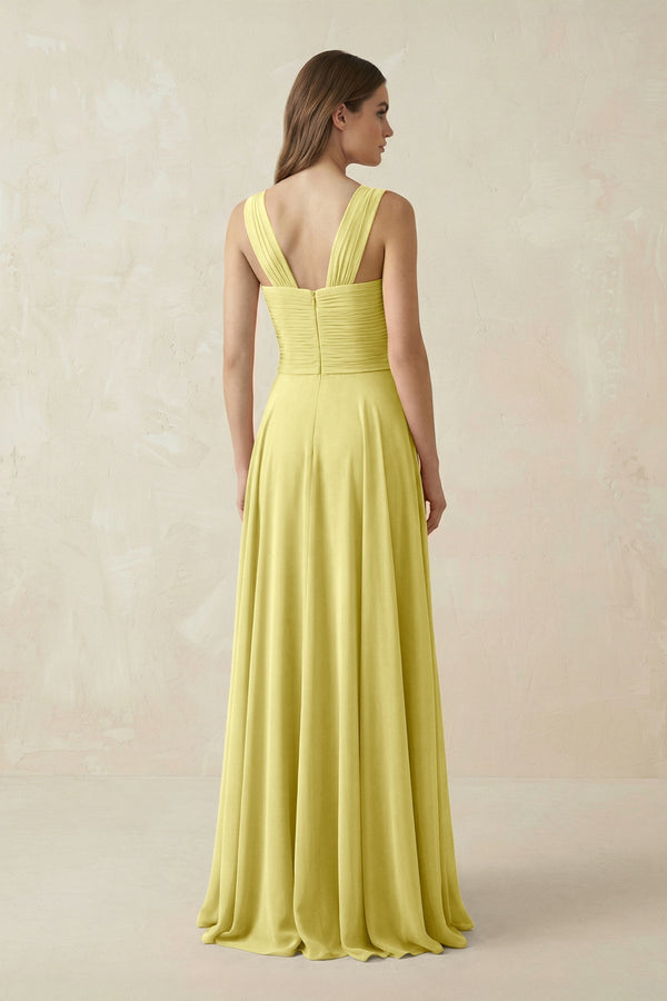 Sweetheart Pleated A - Line Chiffon Bridesmaid Dress in Buttercup - KissProm Bridesmaid Dresses