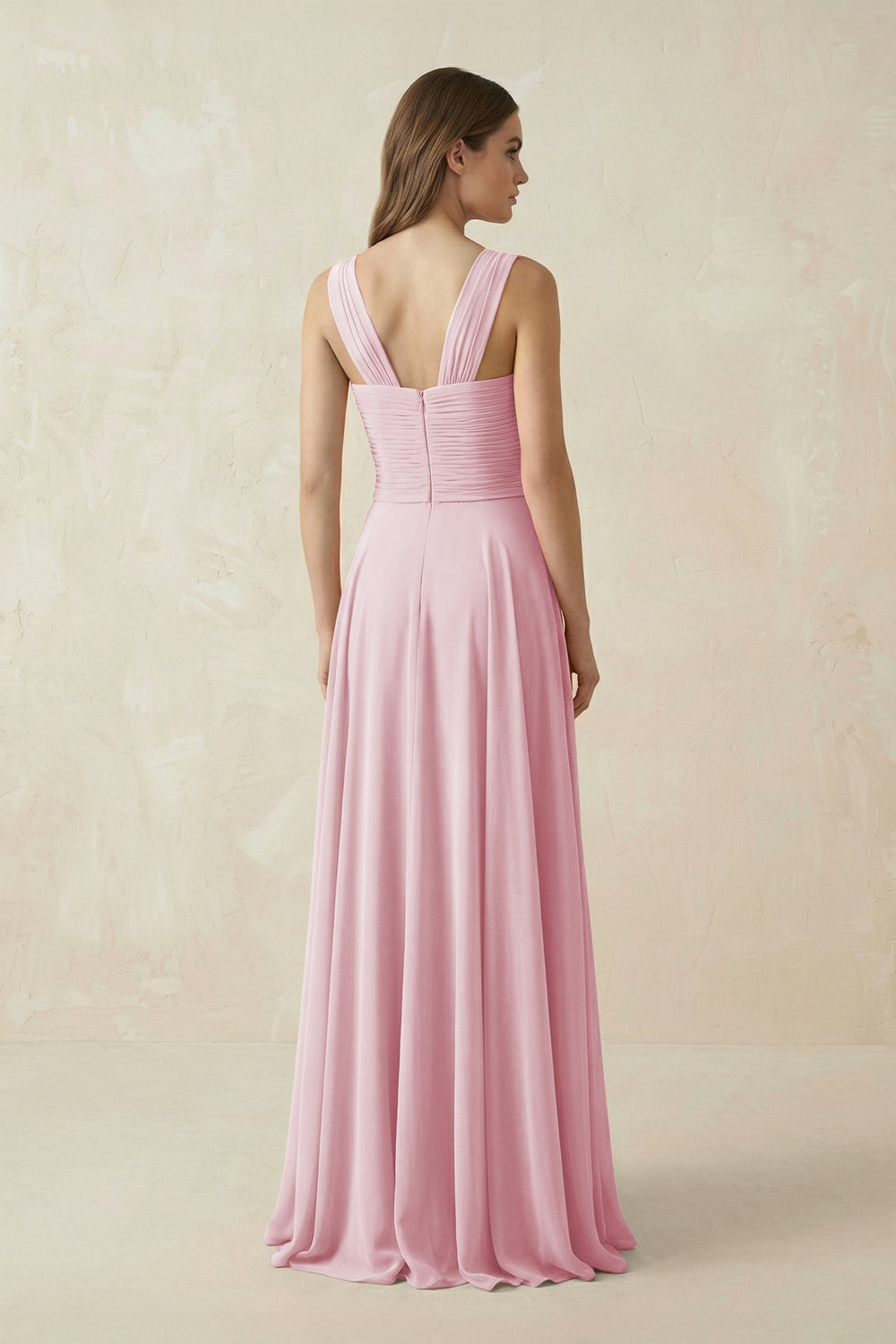 Sweetheart Pleated A - Line Chiffon Bridesmaid Dress in Candy Pink - KissProm Bridesmaid Dresses
