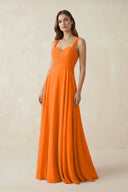 Sweetheart Pleated A - Line Chiffon Bridesmaid Dress in Cinnamon - KissProm Bridesmaid Dresses
