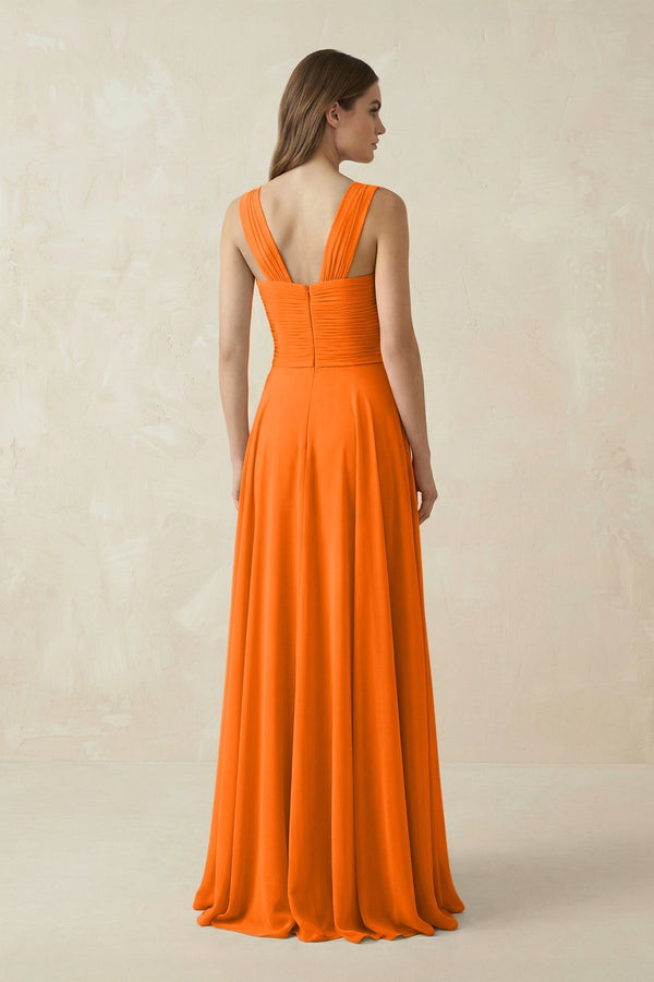 Sweetheart Pleated A - Line Chiffon Bridesmaid Dress in Cinnamon - KissProm Bridesmaid Dresses