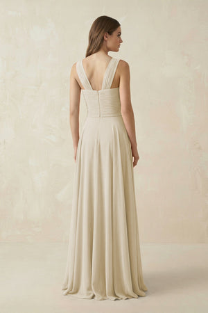 Sweetheart Pleated A - Line Chiffon Bridesmaid Dress in Dove Gray - KissProm Bridesmaid Dresses