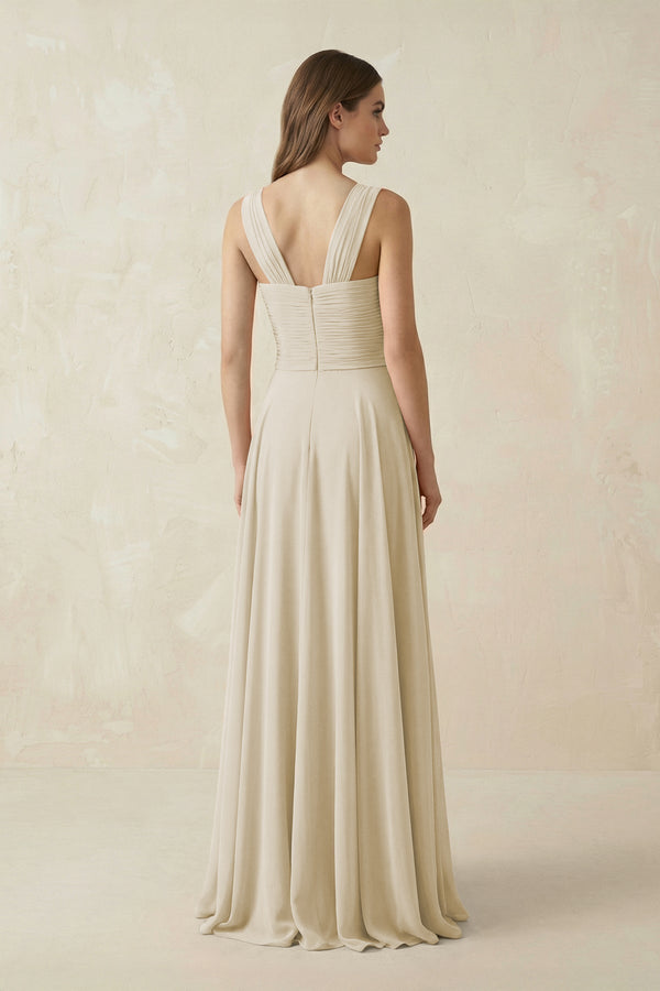 Sweetheart Pleated A - Line Chiffon Bridesmaid Dress in Dove Gray - KissProm Bridesmaid Dresses
