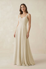 Sweetheart Pleated A - Line Chiffon Bridesmaid Dress in Dove Gray - KissProm Bridesmaid Dresses