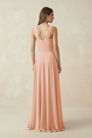 Sweetheart Pleated A - Line Chiffon Bridesmaid Dress in English Rose - KissProm Bridesmaid Dresses