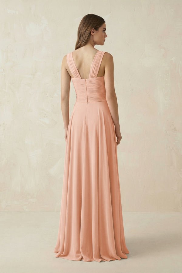 Sweetheart Pleated A - Line Chiffon Bridesmaid Dress in English Rose - KissProm Bridesmaid Dresses