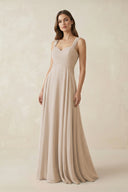 Sweetheart Pleated A - Line Chiffon Bridesmaid Dress in Frost - KissProm Bridesmaid Dresses