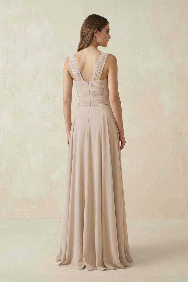 Sweetheart Pleated A - Line Chiffon Bridesmaid Dress in Frost - KissProm Bridesmaid Dresses