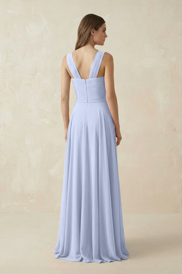 Sweetheart Pleated A - Line Chiffon Bridesmaid Dress in Ice - KissProm Bridesmaid Dresses