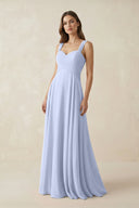 Sweetheart Pleated A - Line Chiffon Bridesmaid Dress in Ice - KissProm Bridesmaid Dresses