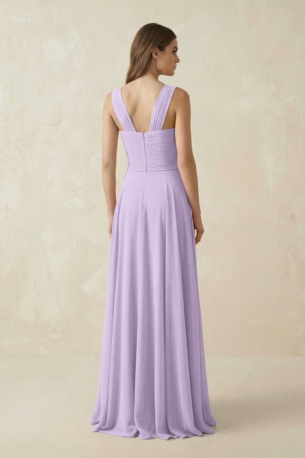Sweetheart Pleated A - Line Chiffon Bridesmaid Dress in Lavender - KissProm Bridesmaid Dresses