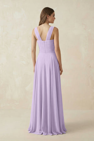 Sweetheart Pleated A - Line Chiffon Bridesmaid Dress in Lavender - KissProm Bridesmaid Dresses