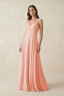 Sweetheart Pleated A - Line Chiffon Bridesmaid Dress in Rose Petal - KissProm Bridesmaid Dresses