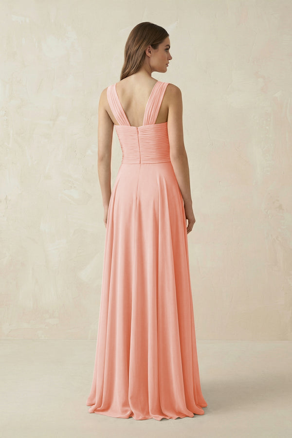 Sweetheart Pleated A - Line Chiffon Bridesmaid Dress in Rose Petal - KissProm Bridesmaid Dresses