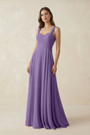 Sweetheart Pleated A - Line Chiffon Bridesmaid Dress in Tahiti - KissProm Bridesmaid Dresses