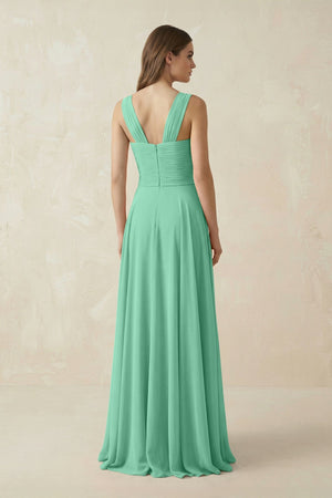 Sweetheart Pleated A - Line Chiffon Bridesmaid Dress in Turquoise - KissProm Bridesmaid Dresses