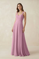 Sweetheart Pleated A - Line Chiffon Bridesmaid Dress in Vintage Mauve - KissProm Bridesmaid Dresses