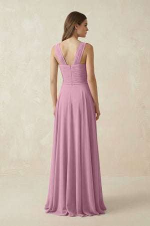 Sweetheart Pleated A - Line Chiffon Bridesmaid Dress in Vintage Mauve - KissProm Bridesmaid Dresses