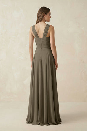 Sweetheart Pleated A - Line Chiffon Bridesmaid Dress in Willow Green - KissProm Bridesmaid Dresses