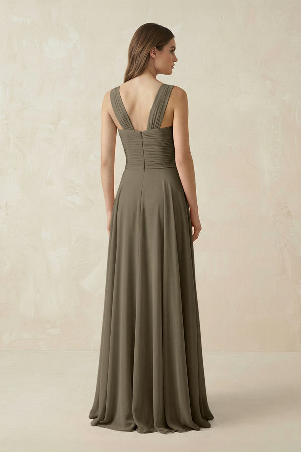 Sweetheart Pleated A - Line Chiffon Bridesmaid Dress in Willow Green - KissProm Bridesmaid Dresses