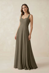 Sweetheart Pleated A - Line Chiffon Bridesmaid Dress in Willow Green - KissProm Bridesmaid Dresses