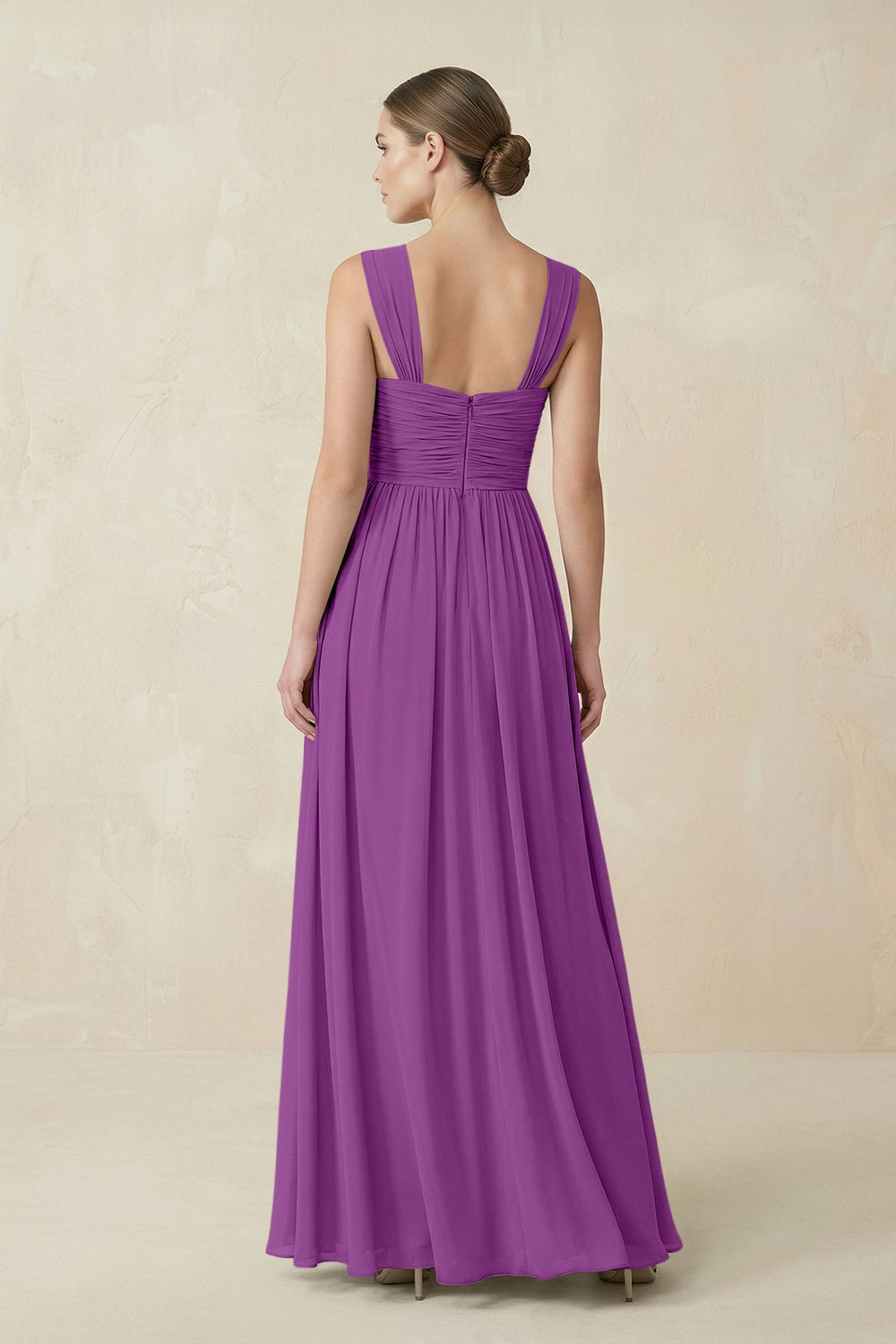 Sweetheart Pleated Chiffon A - Line Bridesmaid Dress in Amethyst - KissProm Bridesmaid Dresses