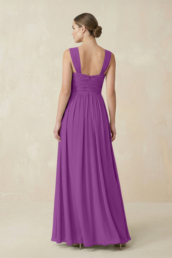 Sweetheart Pleated Chiffon A - Line Bridesmaid Dress in Amethyst - KissProm Bridesmaid Dresses
