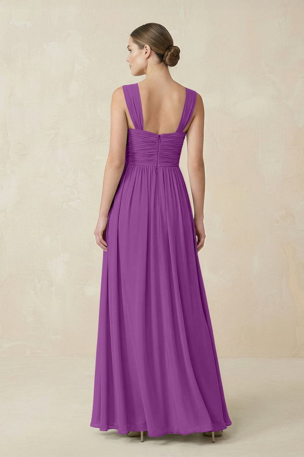 Sweetheart Pleated Chiffon A - Line Bridesmaid Dress in Amethyst - KissProm Bridesmaid Dresses