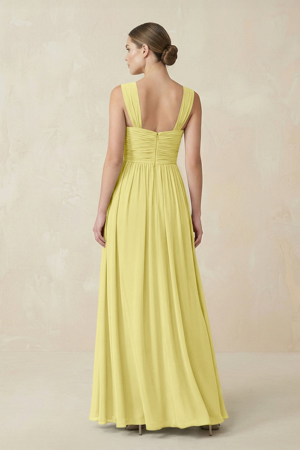 Sweetheart Pleated Chiffon A - Line Bridesmaid Dress in Buttercup - KissProm Bridesmaid Dresses