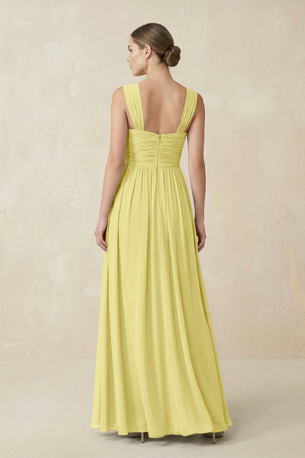 Sweetheart Pleated Chiffon A - Line Bridesmaid Dress in Buttercup - KissProm Bridesmaid Dresses