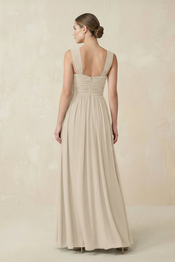 Sweetheart Pleated Chiffon A - Line Bridesmaid Dress in Champagne - KissProm Bridesmaid Dresses