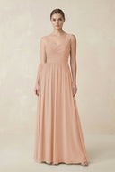 Sweetheart Pleated Chiffon A - Line Bridesmaid Dress in Champagne Rose - KissProm Bridesmaid Dresses