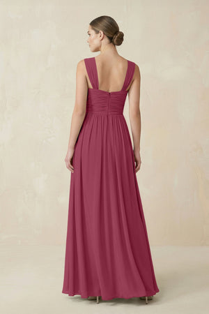 Sweetheart Pleated Chiffon A - Line Bridesmaid Dress in Desert Rose - KissProm Bridesmaid Dresses